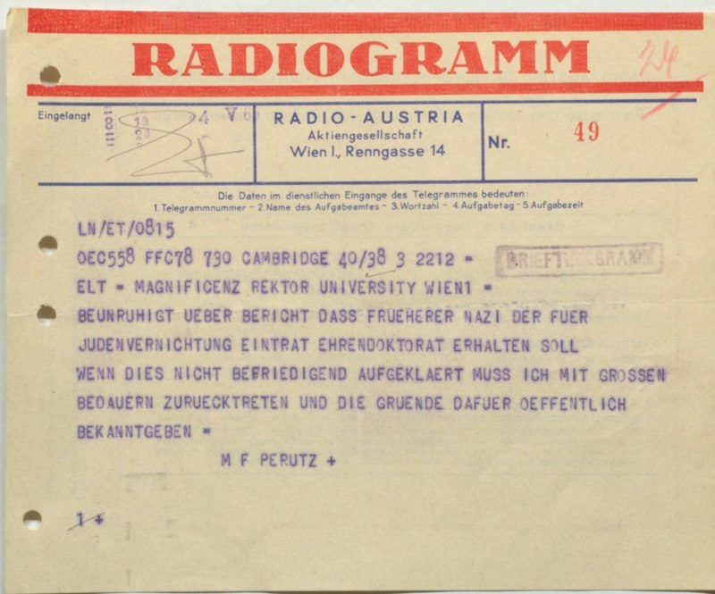 Max Ferdinand Perutz, Dr. Dr. h.c. | 650 plus